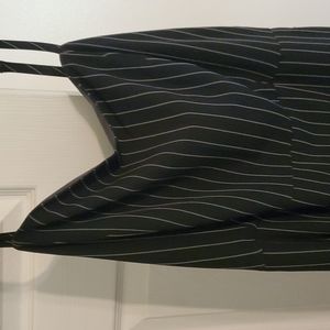 Black with white pinstripes dress jumpsuit